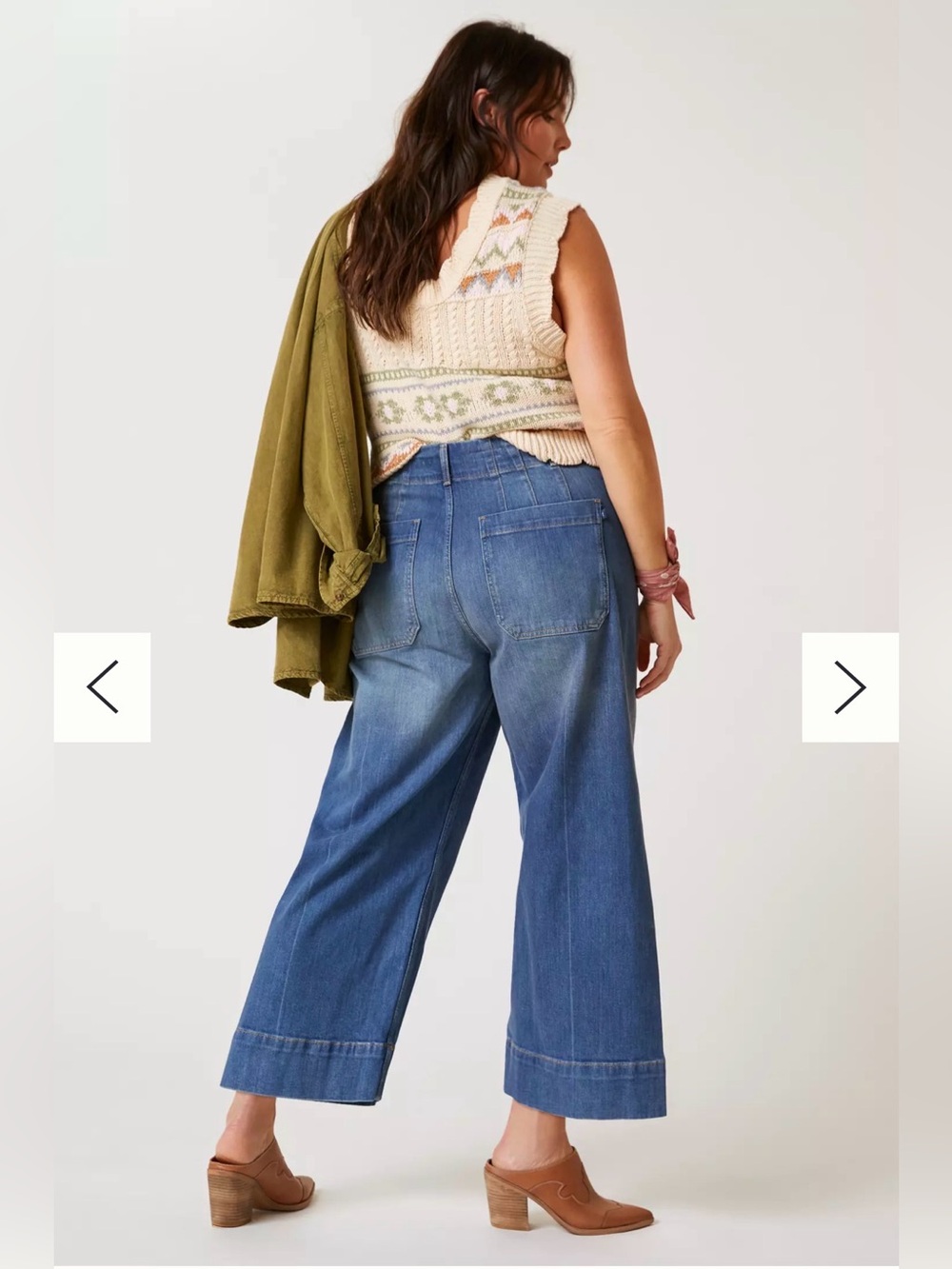 Pilcro The Skipper Cropped Wide-Leg Jeans NWOT Size 20W $138 - Picture 3 of 11